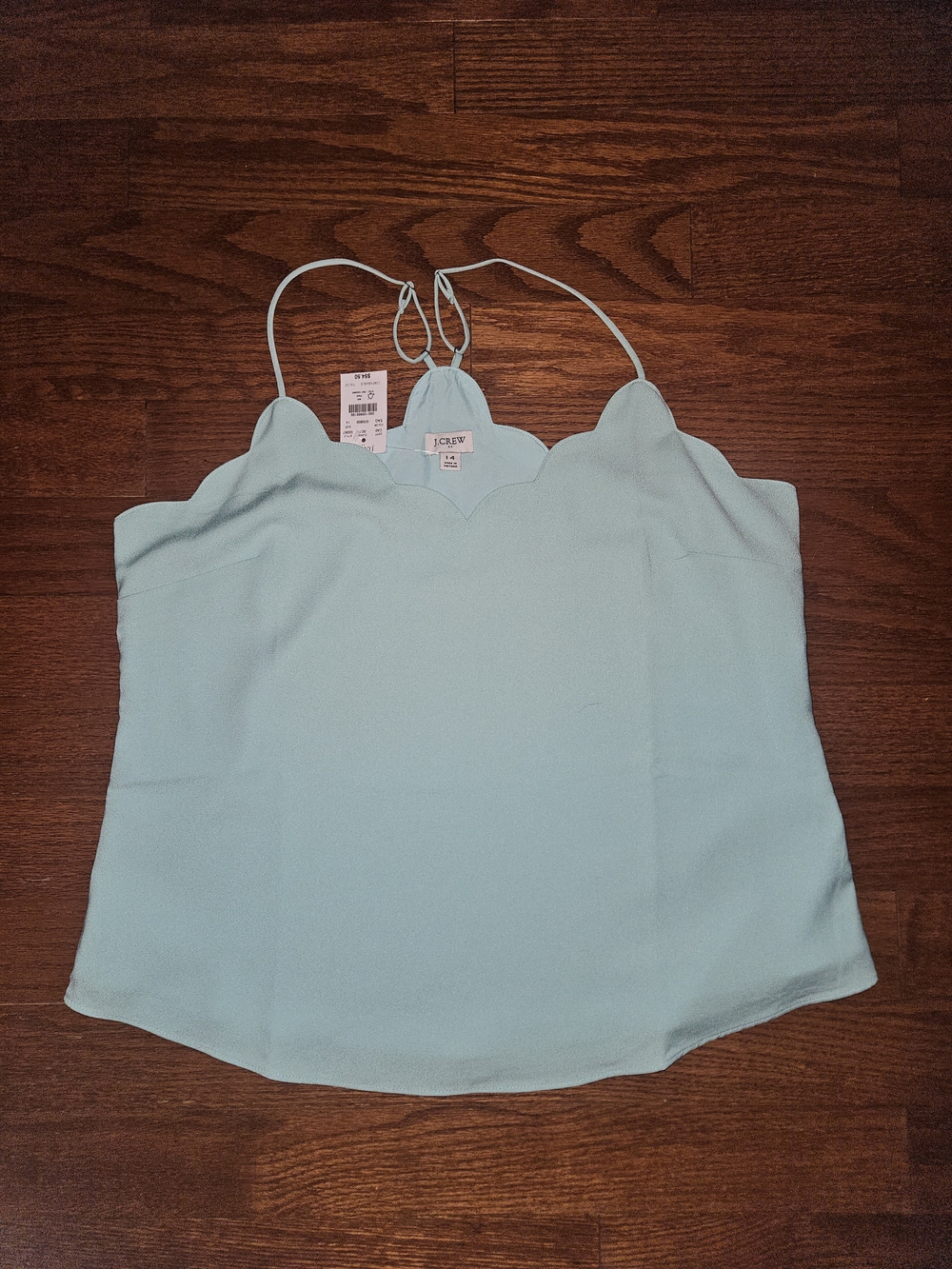 J. Crew Scallop Edge Light Aqua Camisole